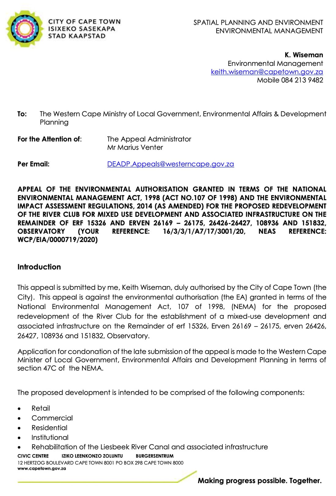City Of Cape Town Environmental Management Dpt Appeal Observatory
